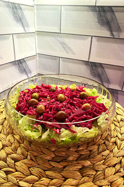 Jenisa Handmade Glass Large Salad Bowl Linea Body Presentation Bowl 24x6.5 Cm