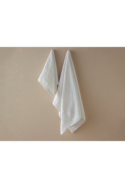 English Home Set prosoape de față din bumbac Jacquard Branch 50x80+30x45 cm Ecru
