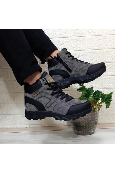 LUTTOON Ανδρικές μπότες με φερμουάρ 2035 καπνιστό-μαύρο γούνινο δέρμα, αντιολισθητικές