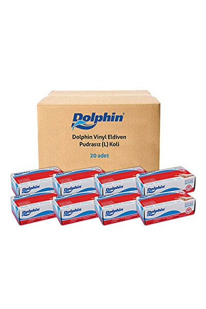 Dolphin Pudrasız Vinil Eldiven (L) 20 PK x 100 Adet (Koli)