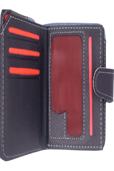 Astakos Unisex Sports Vertical Cut Music Note Textile Card Holder Wallet Size 11x8.5cm