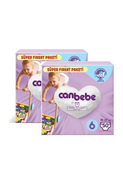 Canbebe Baby Diapers Size 6 2 X 50pcs (100 Pieces)