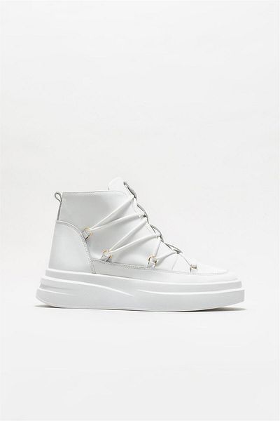 Elle Shoes White Leather Men's Sports Boots