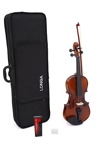 LONGA MASİF AĞAÇ TAM BOY 4/4 KEMAN SETİ-KARE KUTULU-YASTIK-YAY REÇİNE DAHİL