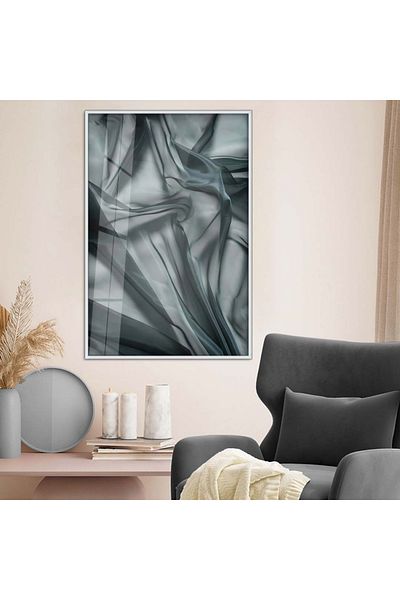 Zevahir Mobilya Dekorasyon Tema abstractă cu cadru metalic argintiu Desen modern Pictură pe sticlă irezistibilă