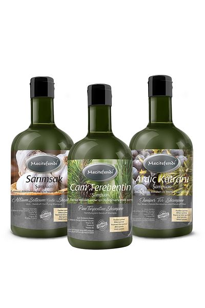 Mecitefendi Mecitefenidi Garlic and Pine Turpentine + Soothing Shampoo Set of 3