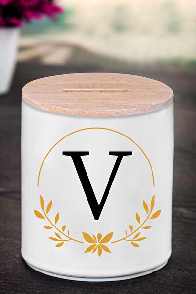 yhfoto Kasica prasica sa slovom V (KERAMIKA) - Vrpca V - K149