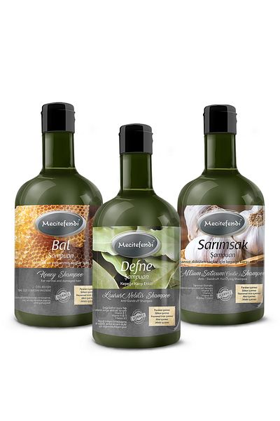Mecitefendi 400 ml Garlic Honey and Laurel Shampoo - Set of 3