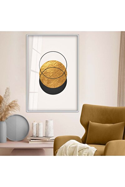 Zevahir Mobilya Dekorasyon Srebrni metalni okvir, geometrijski crtež, apstrak...