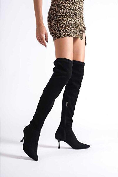 MALENTA mlt0030-0100 Cizme cu toc subțire pentru femei /NEGRU/37