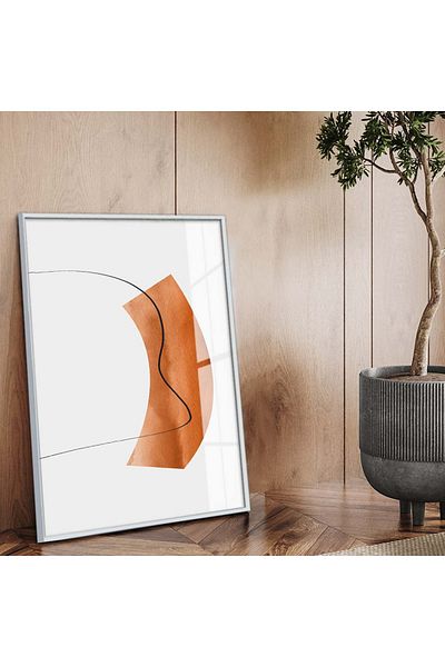 Zevahir Mobilya Dekorasyon Desen modern cu cadru metalic argintiu Tema abstractă Pictură pe sticlă irezistibilă