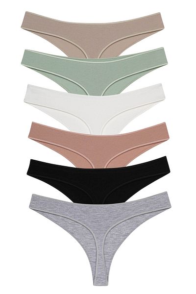 pink mood Comfy Cotton Thong 6 Pack