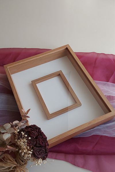 Verda Çerçeve Рамка за спомени с бамбукова роза 40x50 см! Рамка със фото секция без LED! Рамка за спомени от роза