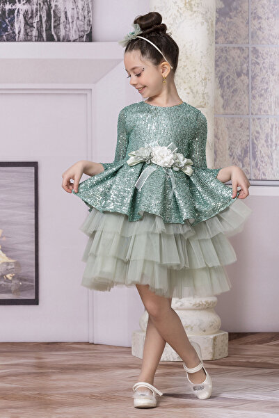 SÜSLÜ PİNK KİDS GIRL'S TULLE SEQUINED DRESS