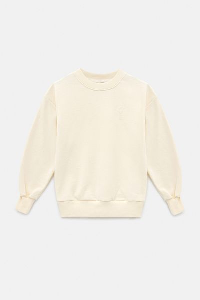 Hally & Son Girl's Ecru Sweatshirt 100% Cotton