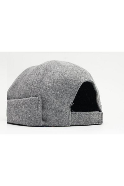 şapkadan Men's Street Style Wool Brimless Hat Docker Cap