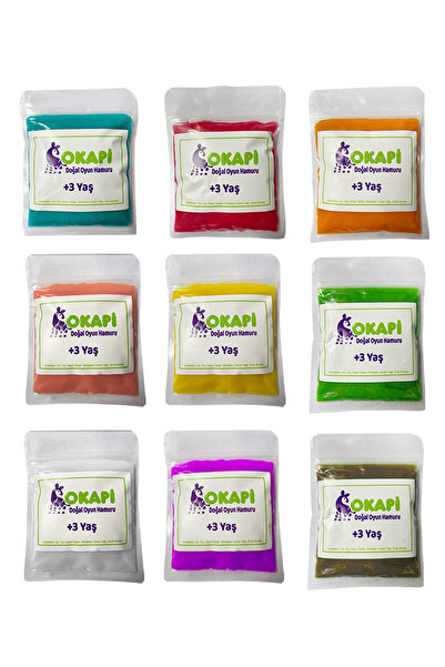 Okapi 9 Colors Natural Dough Cartridge 9-Pack (9X130 Gr)