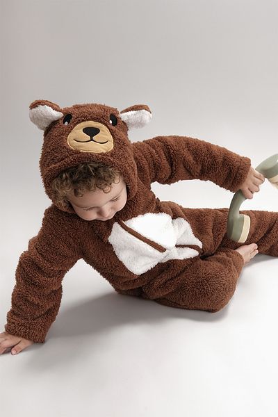 Mariva home Welsoft Teddy Bear Plush Unisex Zippered Winter Baby Sleeping Bag Children's Overalls Children's Costume