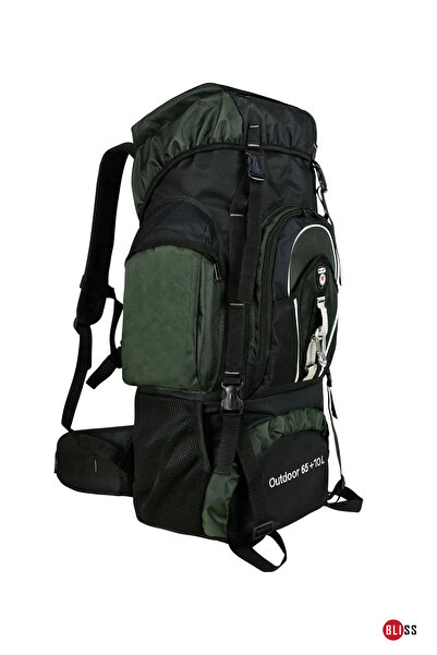 Bliss Professional Black 75+10 Liter Water Resistant Mountaineer & Camping Bag with Back Support