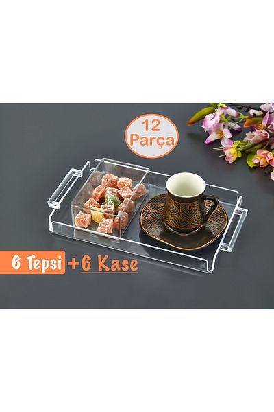 ASlife Home 12 Piece Crystal Tray Bowl Set Presentation Tray
