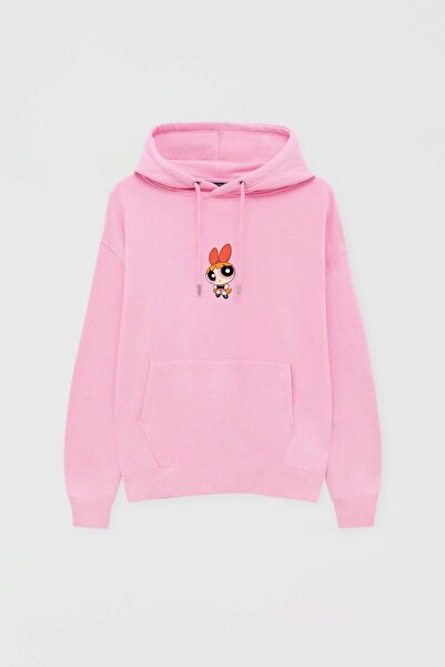 VENHENA سويت شيرت بقلنسوة للفتيات من Pink Blossom Powerpuff - هوديي