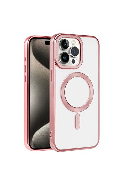 UnDePlus Apple iPhone 15 Pro Max Kılıf Pütür Dizayn Magsafe Şeffaf KRNS Case