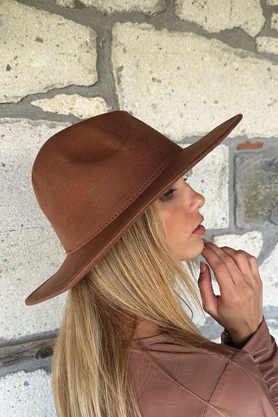 Trend Alaçatı Stili Brauner Cowboyhut für Damen ALC-X11086