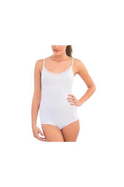 SDCBOUTİQUE İmer Lace Collar Strappy Cotton Bodysuit