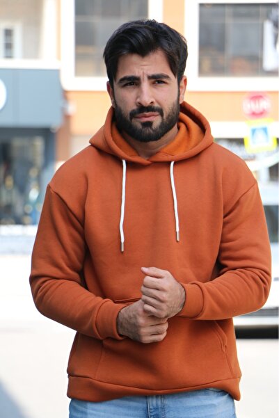 Mj Brand سويت شيرت بثلاثة خيوط بغطاء للرأس وجيب الكنغر كبير الحجم للرجال