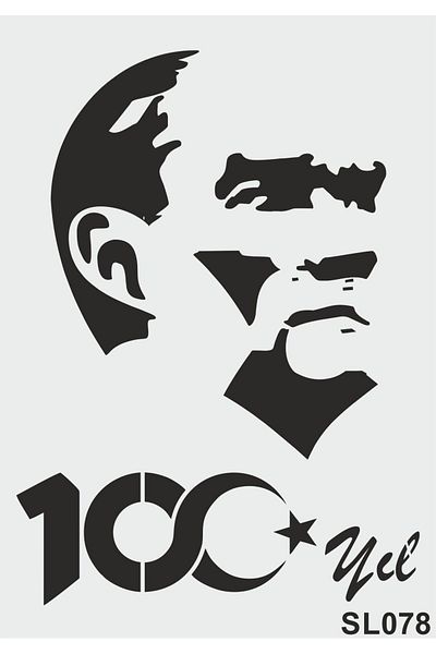 STENCİLTASARIM Stencil Design SL078 Republic,100Year, Ataturk- Decorative Wall, And Item Painting Templates