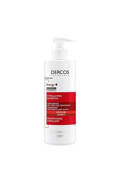 Vichy Dercos Energising Shampoo - Vitamina B5/B6 Containing, 400 ml, Against Hair Loss DEMBA600