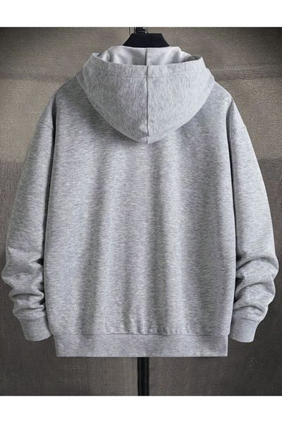 BYMEER Unisex Gray New York Printed Zippered Sweat Cardigan