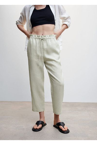 MANGO Woman Pantaloni de jogger din in
