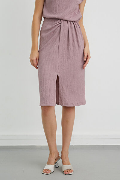 PAULMARK Fustă texturată cu talie adunată