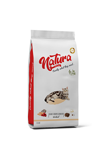 natura az tahıllı kısır kedi somonlu hamsi ve böğürtlenli 2kg kısırlaştırılmış kedi maması