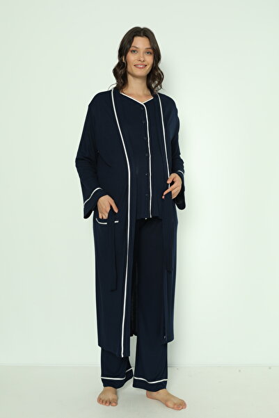 Miss Dünya Lissa Set de pijamale lungi de maternitate și de maternitate, alba...