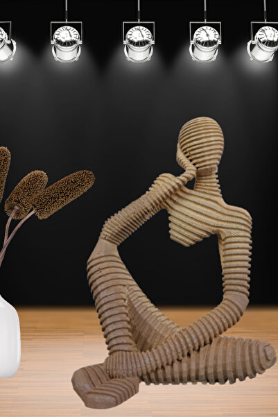 Euro Decora Dekoratif Düşünen Adam Figürü Soyut Heykel Sanat Biblo 19x13