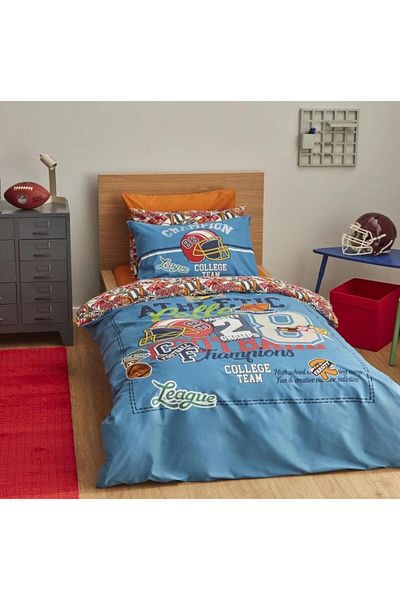 Karaca Home Set cuvertură de pilota 100% bumbac single Young College Team (montată)