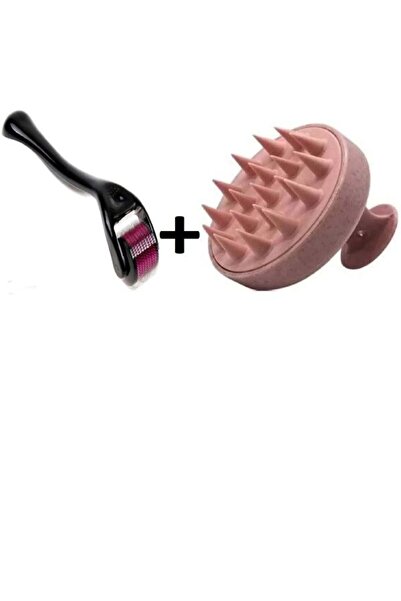 HaLVeY Titanyum Uçlu 540 Iğneli Derma Roller 0.5 Mm Iğne + Yumuşak Silikon Duş Deri Masaj Tarağı ( 2 ÜRÜN )