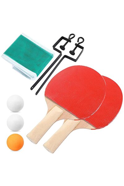 Ozsport Masa Tenisi Raketi Seti 7 Parça 3 Adet Tenis Topu Ve Fileli Set Başlangıç Seti