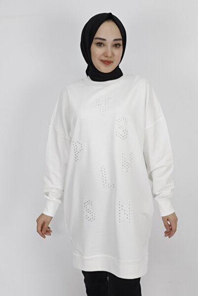 Puane 2 İp Kumaş Taş Baskılı Sweatshirt