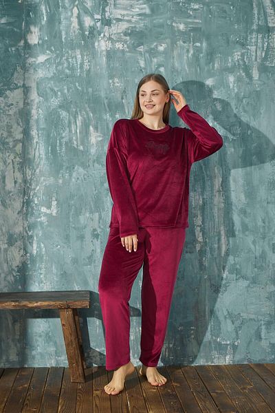 Mihra 13208-1 Soft Velvet Large Size Pajama Set