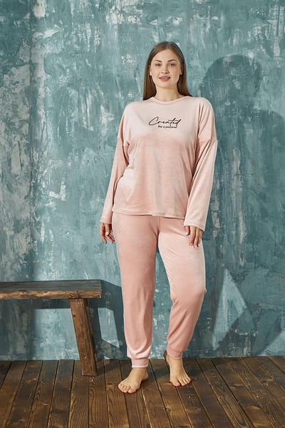 Mihra 13202-2 Soft Velvet Large Size Oversize Pajama Set