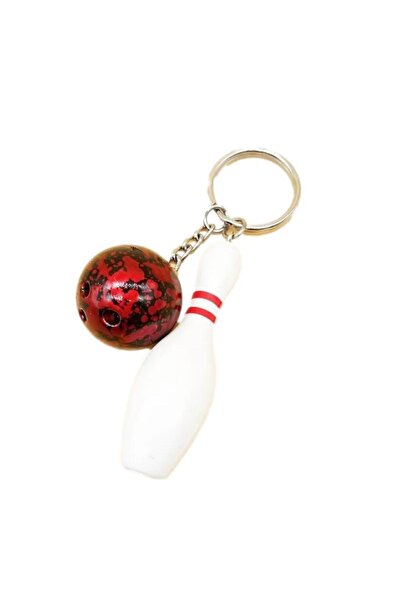Ocean Pole Bowling Red Keychain