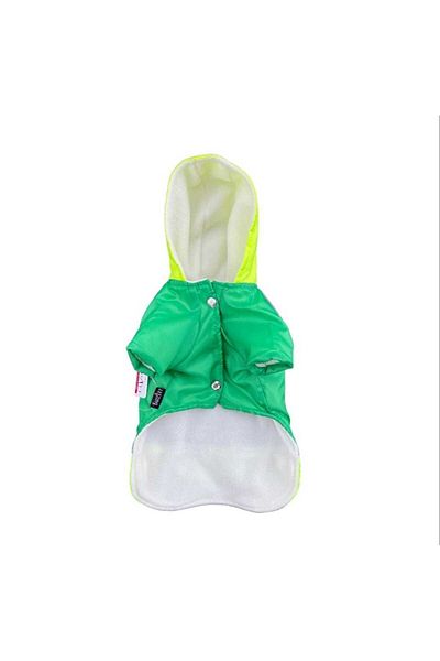 TarzPet Green Raincoat - Dog Hooded, Reflective, Fleece Lined