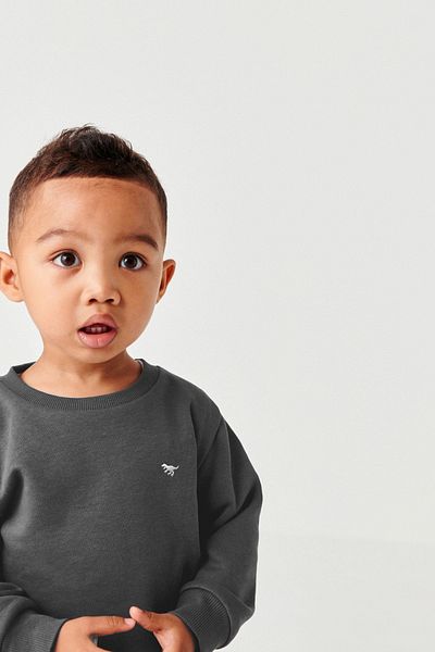Next Baby 100% Cotton Gray Sweatshirt Jogger Top and Bottom Set