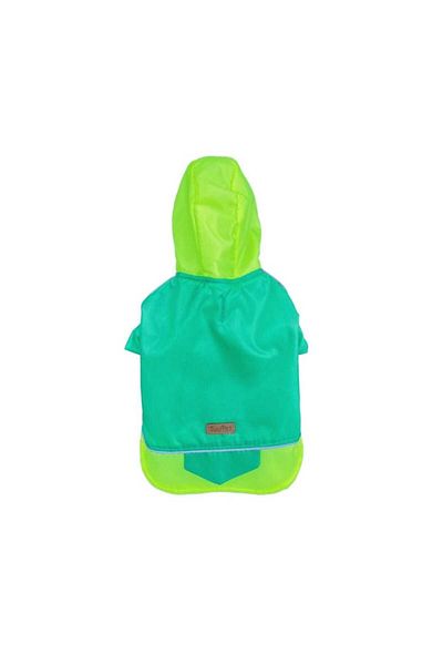 TarzPet Green Raincoat - Dog Hooded, Reflective, Fleece Lined
