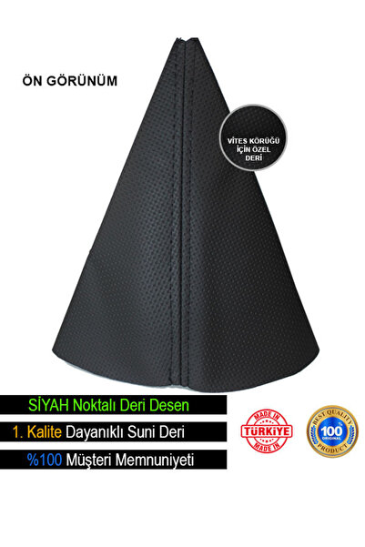 sacestore RENO KANGO 3-09 Uyumlu Siyah Nokta Desenli Deri Spor Dikiş Vites Kö...