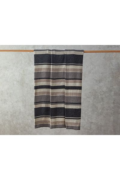 English Home Κουβέρτα διπλής ριγέ Four Seasons 180x220 cm Anthracite