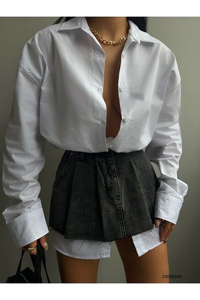 Black Fashion Elysian Store-Oversize Shirt Dress